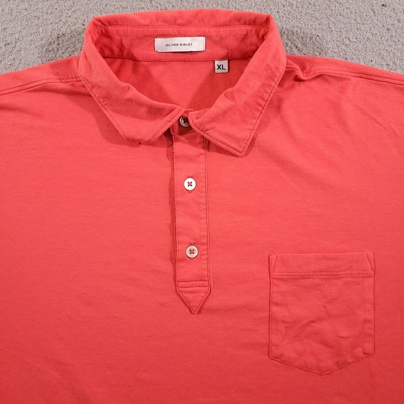 Oliver Ridley Shirt Mens‎ Extra Large Pink Solid Performance Golf Polo Dad - Picture 3 of 10